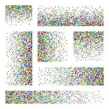 Stipple pattern, dotted rectangular design elements. Stippling, dotwork drawing 스톡 일러스트