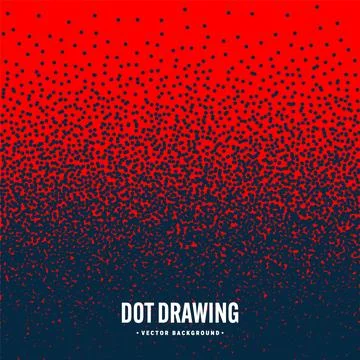 Stipple pattern, red dotted geometric background. Stippling, dotwork drawing Stock Illustration