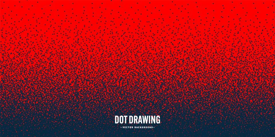 Stipple pattern, red dotted geometric background. Stippling, dotwork drawing Stock Illustration