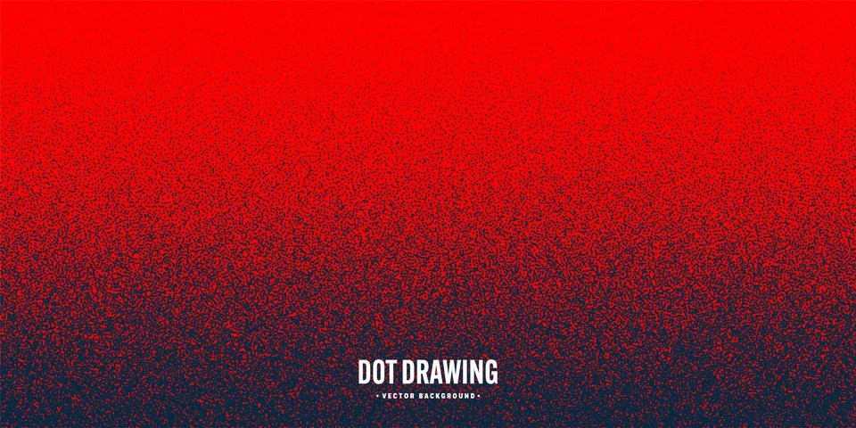 Stipple pattern, red dotted geometric background. Stippling, dotwork drawing Illustrazione stock