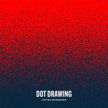 Stipple pattern, red dotted geometric background. Stippling, dotwork drawing Stock Illustration