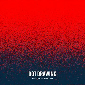 Stipple pattern, red dotted geometric background. Stippling, dotwork drawing Illustrazione stock
