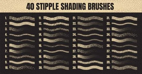 Stipple scatter brush, ink drawing and texturing. Fading gradient. Stippling Ilustración de archivo