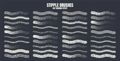 Stipple scatter brush, ink drawing and texturing. Fading gradient. Stippling Ilustración de archivo