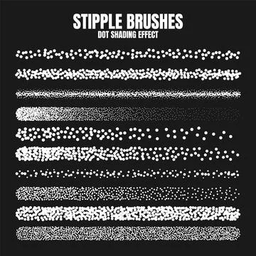 Stipple scatter brush, ink drawing and texturing. Fading gradient. Stippling イラスト素材