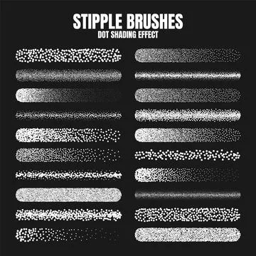 Stipple scatter brush, ink drawing and texturing. Fading gradient. Stippling Ilustración de archivo