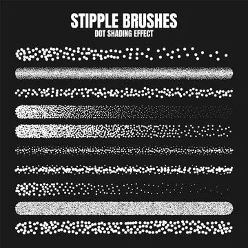 Stipple scatter brush, ink drawing and texturing. Fading gradient. Stippling Stock Illustration