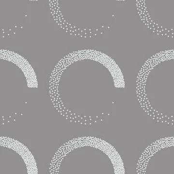Stipple seamless pattern in retro style on grey background. Vector stipple Illustrazione stock
