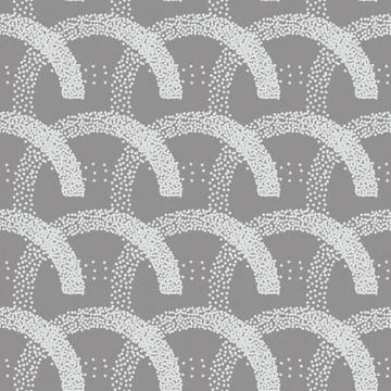 Stipple seamless pattern in retro style on grey background. Vector stipple Stock Illustration