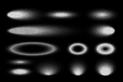 Stipple shadows set, dotted design elements. Fading gradient. Stippling, dotwork Illustrazione stock