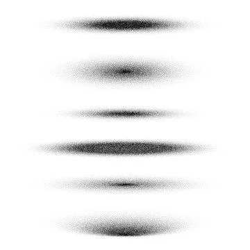 Stipple shadows set, dotted design elements. Fading gradient. Stippling, dotwork Illustrazione stock