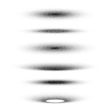 Stipple shadows set, dotted design elements. Fading gradient. Stippling, dotwork Illustrazione stock