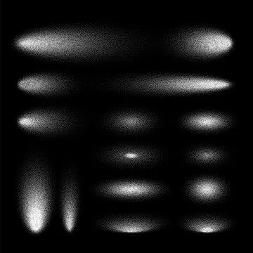 Stipple shadows set, dotted design elements. Fading gradient. Stippling, dotwork Illustrazione stock