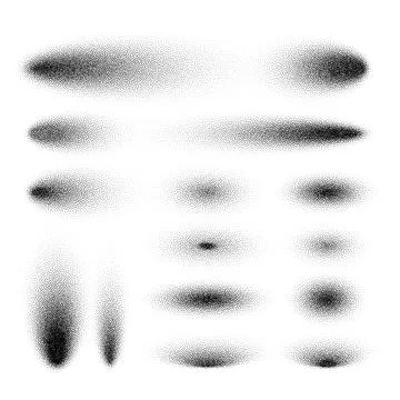 Stipple shadows set, dotted design elements. Fading gradient. Stippling, dotwork Illustrazione stock