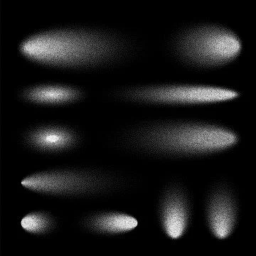 Stipple shadows set, dotted design elements. Fading gradient. Stippling, dotwork Stockillustratie