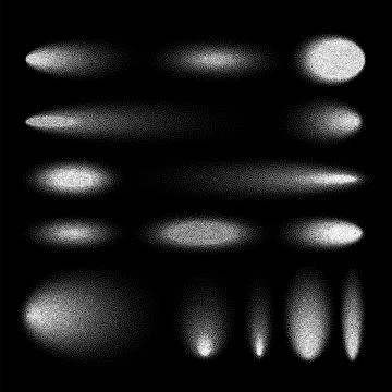 Stipple shadows set, dotted design elements. Fading gradient. Stippling, dotwork Stockillustratie
