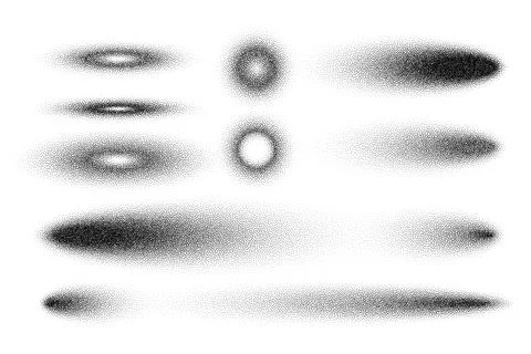 Stipple shadows set, dotted design elements. Fading gradient. Stippling, dotwork Illustrazione stock