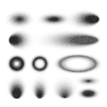 Stipple shadows set, dotted design elements. Fading gradient. Stippling, dotwork Illustrazione stock