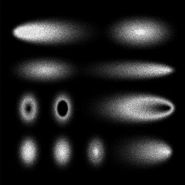 Stipple shadows set, dotted design elements. Fading gradient. Stippling, dotwork 스톡 일러스트