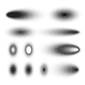 Stipple shadows set, dotted design elements. Fading gradient. Stippling, dotwork 库存插图