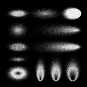 Stipple shadows set, dotted design elements. Fading gradient. Stippling, dotwork Illustrazione stock