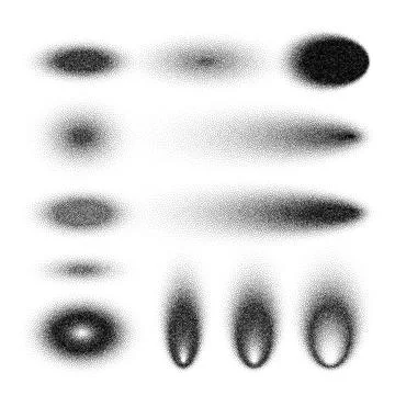 Stipple shadows set, dotted design elements. Fading gradient. Stippling, dotwork Stockillustratie