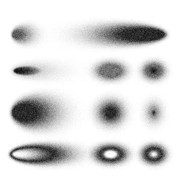 Stipple shadows set, dotted design elements. Fading gradient. Stippling, dotwork 스톡 일러스트