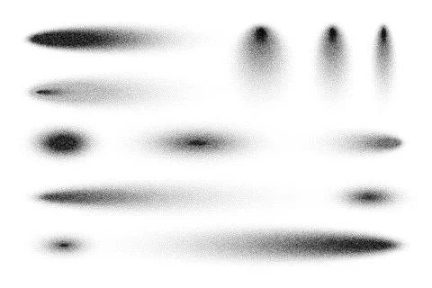 Stipple shadows set, dotted design elements. Fading gradient. Stippling, dotwork Illustrazione stock