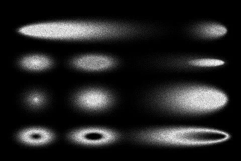 Stipple shadows set, dotted design elements. Fading gradient. Stippling, dotwork Illustrazione stock