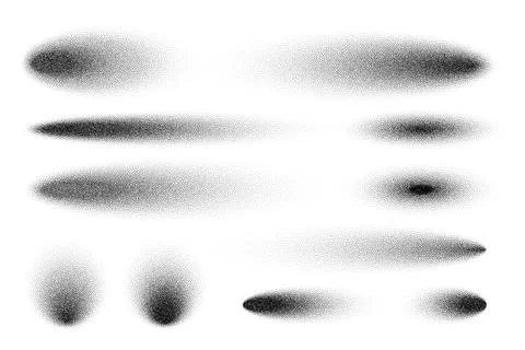 Stipple shadows set, dotted design elements. Fading gradient. Stippling, dotwork Illustrazione stock