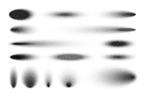 Stipple shadows set, dotted design elements. Fading gradient. Stippling, dotwork Illustrazione stock