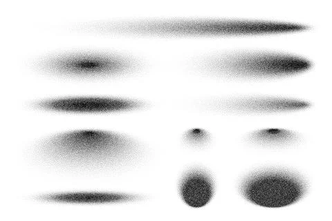Stipple shadows set, dotted design elements. Fading gradient. Stippling, dotwork 库存插图