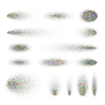 Stipple shadows set, dotted design elements. Fading gradient. Stippling, dotwork Stock Illustration
