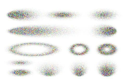 Stipple shadows set, dotted design elements. Fading gradient. Stippling, dotwork Stockillustratie