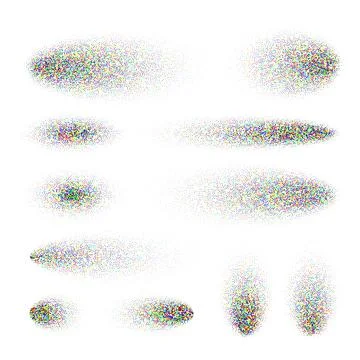 Stipple shadows set, dotted design elements. Fading gradient. Stippling, dotwork Stock Illustration