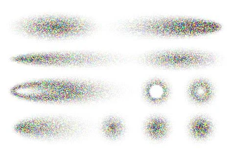 Stipple shadows set, dotted design elements. Fading gradient. Stippling, dotwork Stockillustratie