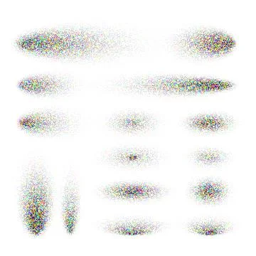 Stipple shadows set, dotted design elements. Fading gradient. Stippling, dotwork Stockillustratie
