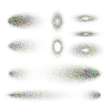 Stipple shadows set, dotted design elements. Fading gradient. Stippling, dotwork Illustrazione stock