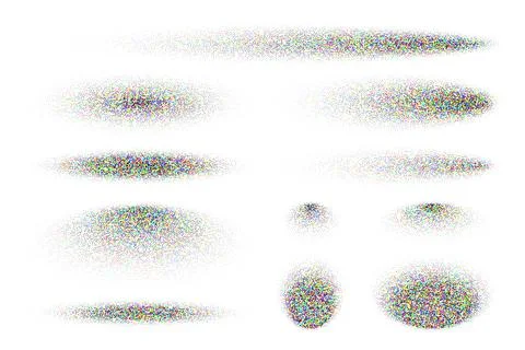 Stipple shadows set, dotted design elements. Fading gradient. Stippling, dotwork Stockillustratie