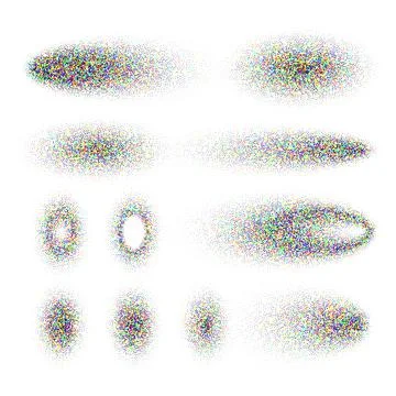 Stipple shadows set, dotted design elements. Fading gradient. Stippling, dotwork Stock Illustration