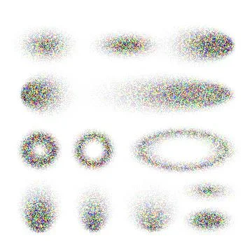 Stipple shadows set, dotted design elements. Fading gradient. Stippling, dotwork Stockillustratie