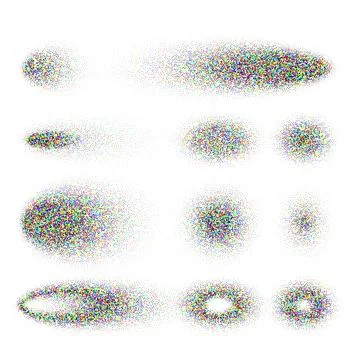 Stipple shadows set, dotted design elements. Fading gradient. Stippling, dotwork Illustrazione stock