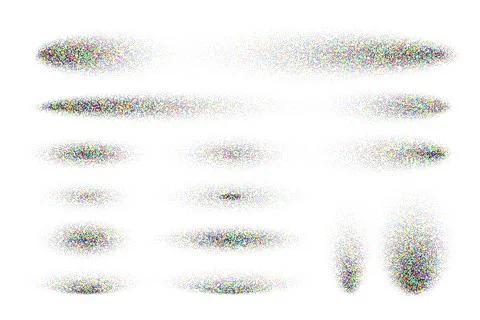 Stipple shadows set, dotted design elements. Fading gradient. Stippling, dotwork Stock Illustration