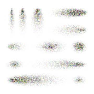 Stipple shadows set, dotted design elements. Fading gradient. Stippling, dotwork Illustrazione stock