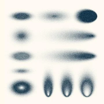 Stipple shadows set, vintage dotted design elements. Fading gradient. Stippling Stock Illustration