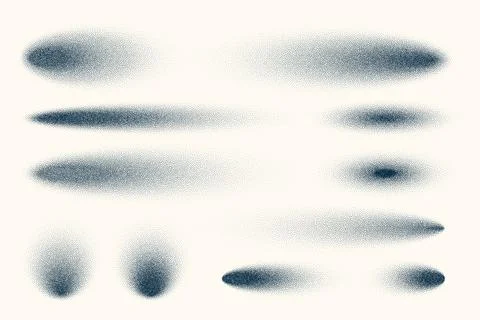 Stipple shadows set, vintage dotted design elements. Fading gradient. Stippling 库存插图