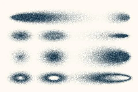 Stipple shadows set, vintage dotted design elements. Fading gradient. Stippling 库存插图