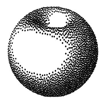 Stipple torus 3d concept. Geometric dotwork isolated. Иллюстрация