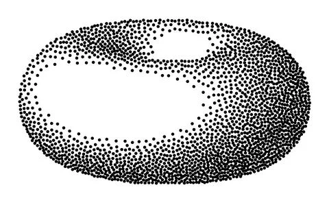 Stipple torus. Dotwork geometric figure Stock-Illustration