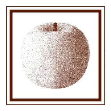Stippled Apple in Old Style    - vector illustration Stock Illustration